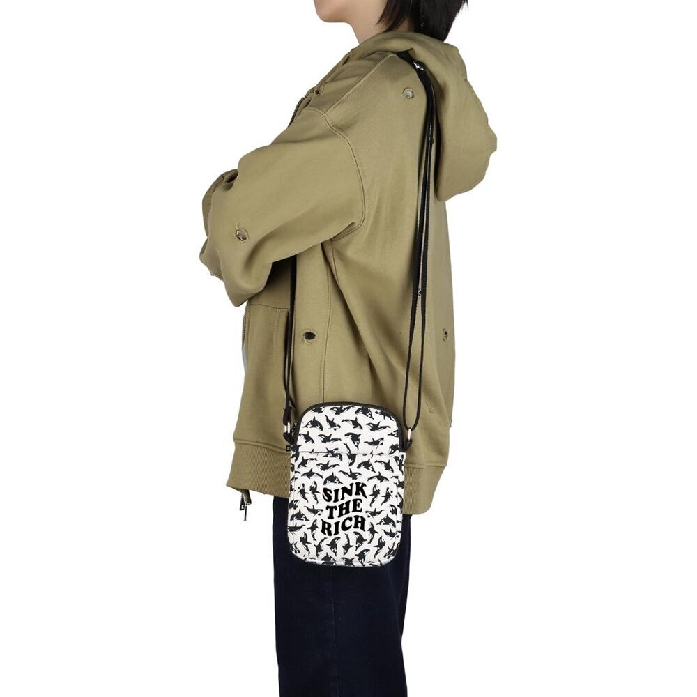 Small Canvas Crossbody Bag Orca Whale Gift for Animal Lovers Perfect for Daily U - Picture 6 of 7